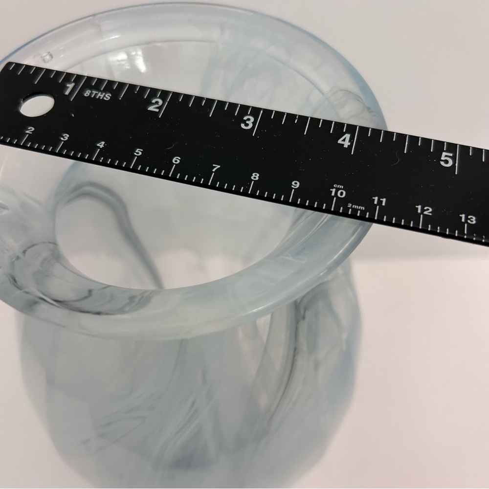 Vintage LUX Italian Glass Vase Vetreria Operaia  Blue Swirl 12” Art Glass Vase - Picture 13 of 14